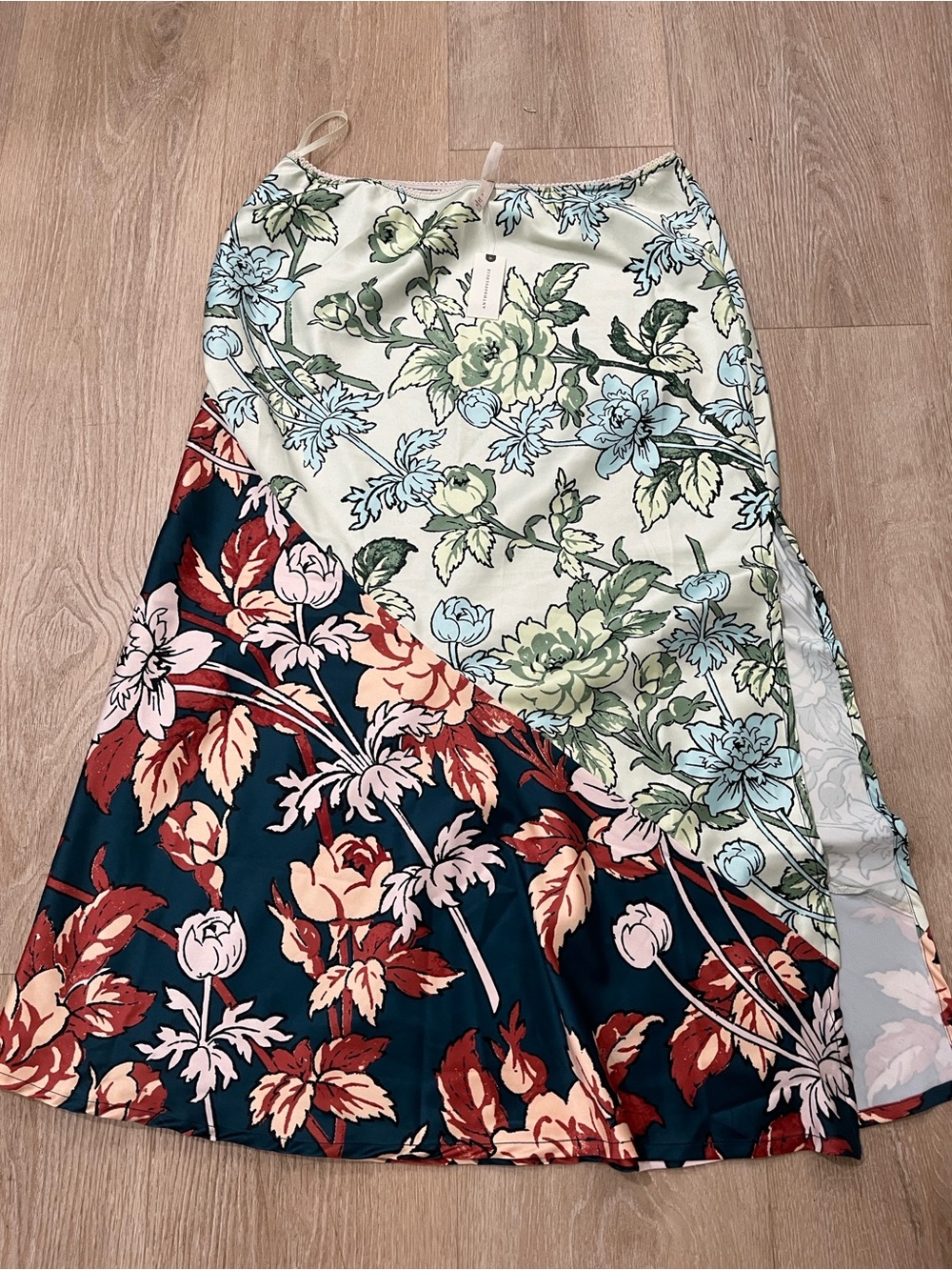 Anthropologie Floral Midi Skirt in Cream, Navy, Red